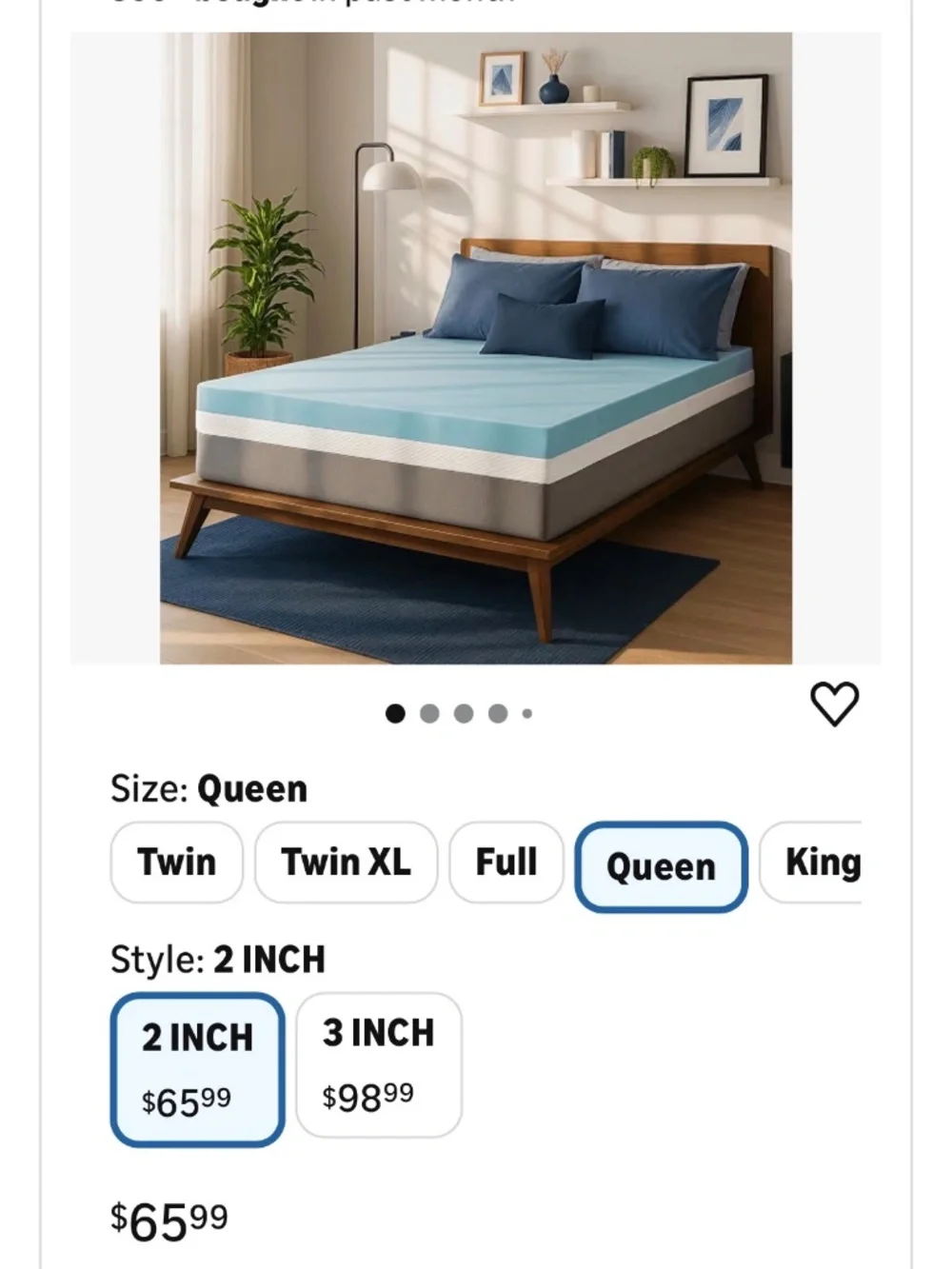 queen size memory foam mattress topper NEW
